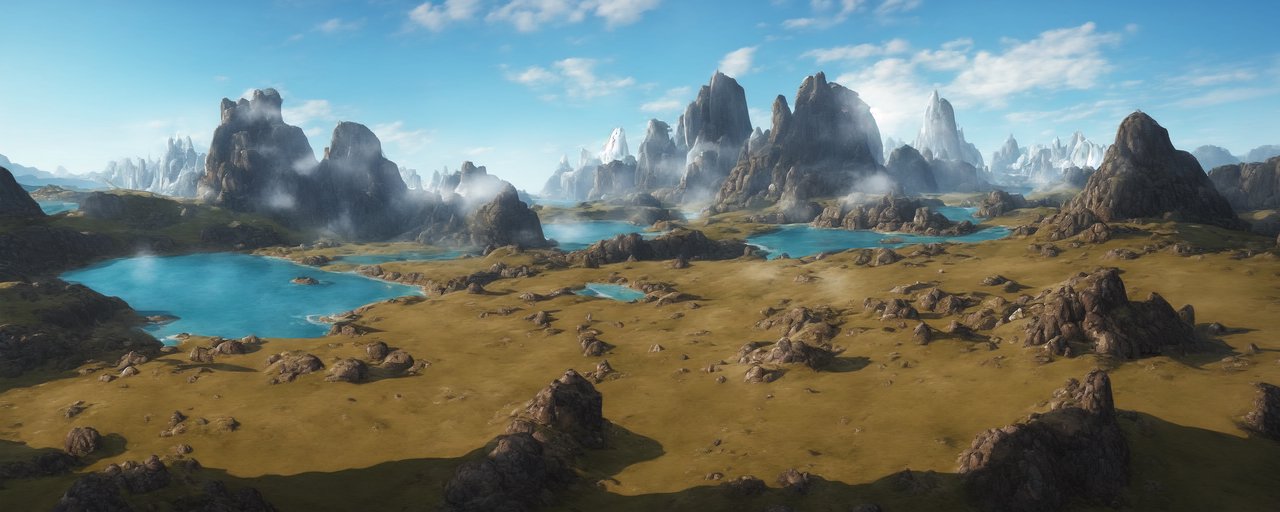 An image of masterpiece, digital art, watercolor, landscape, badlands, mountains